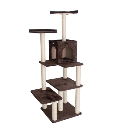 GleePet 66-Inch Real Wood Cat Climber with 4 Levels