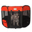 Armarkat Portable Pet Playpen - Black and Red Combo