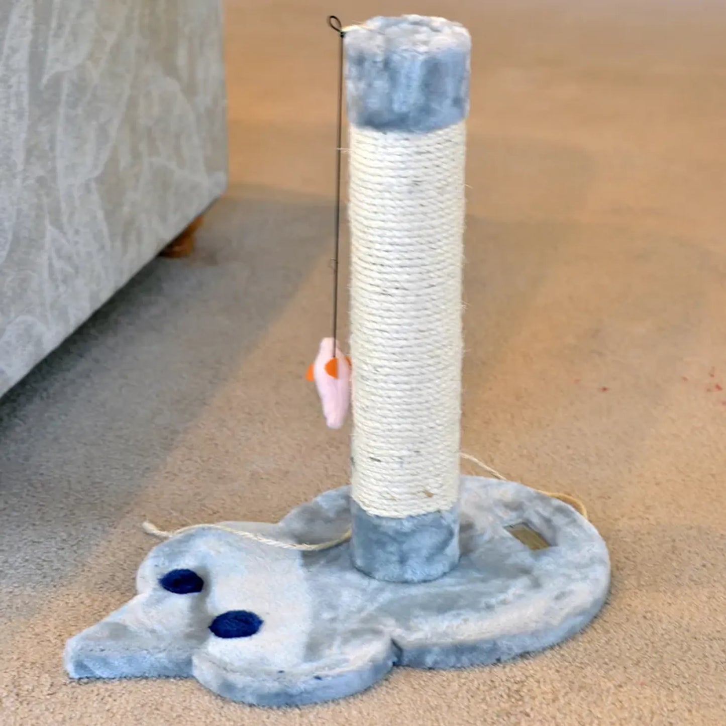 Real Wood Mouse Shape Cat Scratcher Toy - Perfect for Small Cats