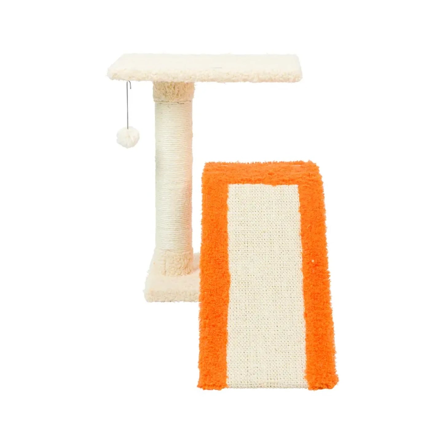 Armarkat Two Level Platform Scratcher with Sisal Carpet Ramp - Engages Natural Scratching Instincts
