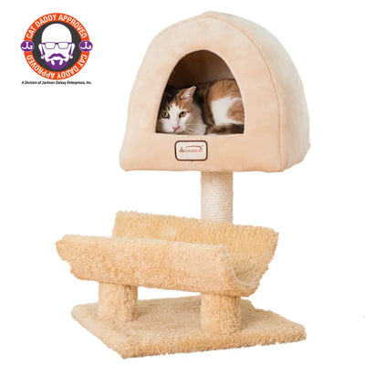 Armarkat Cat Condo with Real Wood Scratching Post - Feline Comfort and Fun