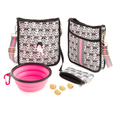 French Bulldog - Chic Dog Walking Messenger Bag Set