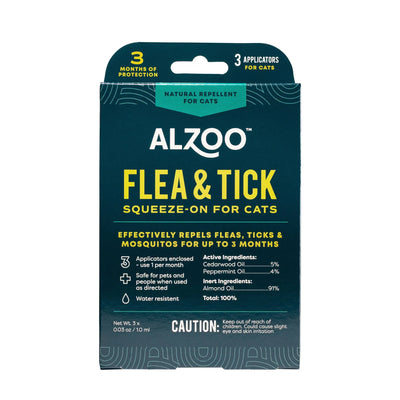 ALZOO Plant-Based Flea & Tick Repellent - Squeeze-On for Cats