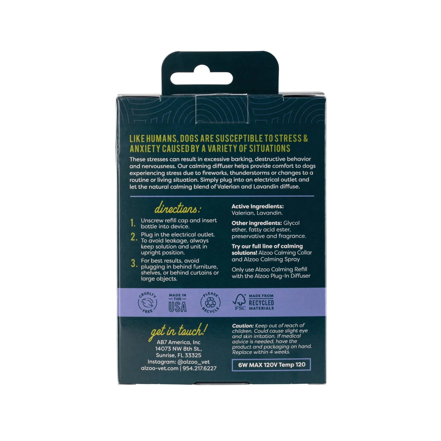 ALZOO Plant-Based Calming Diffuser Plug-in Kit for Dogs - Stress Relief