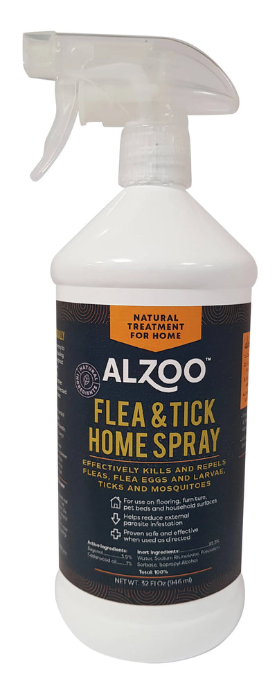 ALZOO Natural Flea & Tick Home Spray 32oz - Plant-Based Insect Repellent