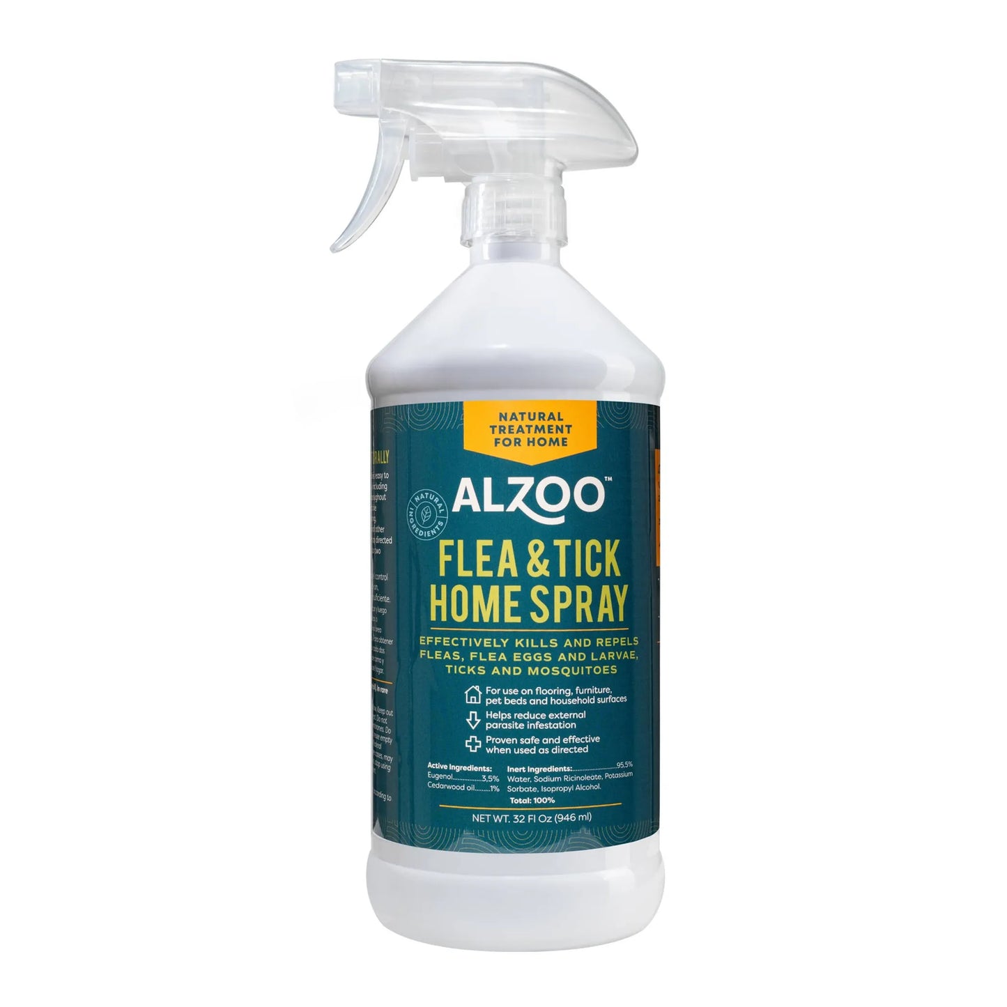 ALZOO Natural Flea & Tick Home Spray 32oz - Plant-Based Insect Repellent
