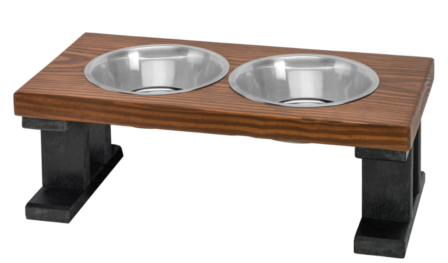 Farmhouse 2-Bowl Elevated Pet Feeder for Regular Feeding