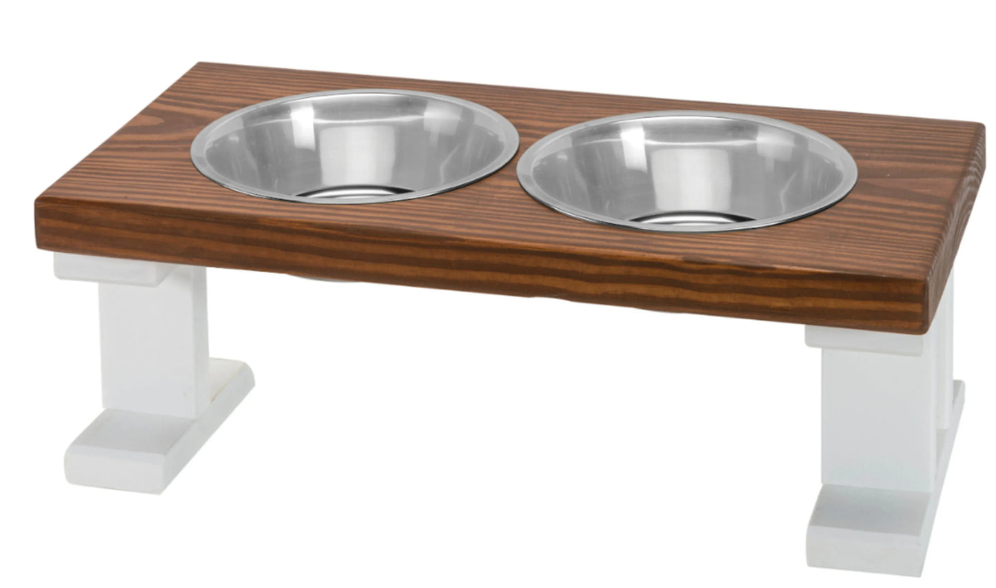 Farmhouse 2-Bowl Elevated Pet Feeder for Regular Feeding