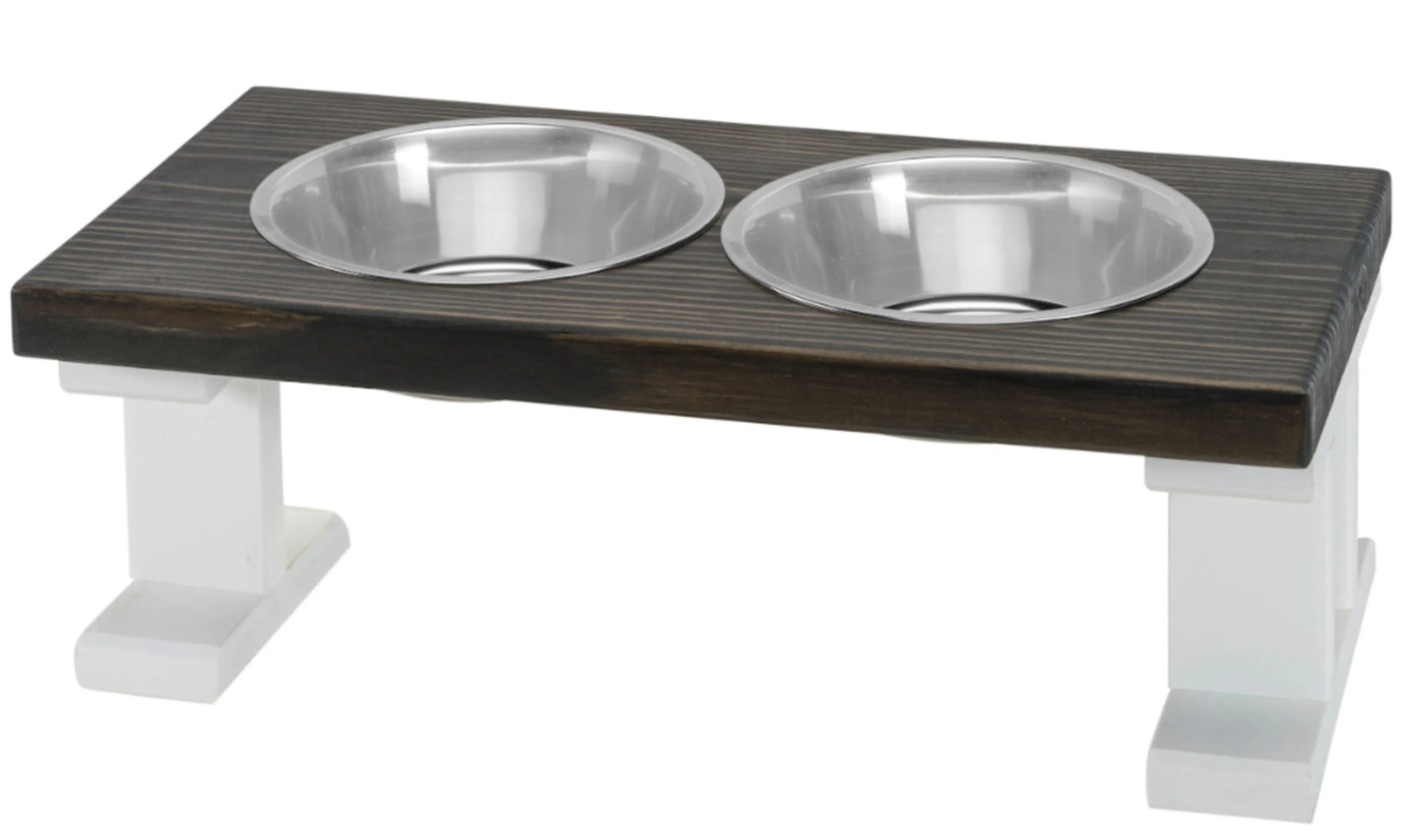 Farmhouse 2-Bowl Elevated Pet Feeder for Regular Feeding