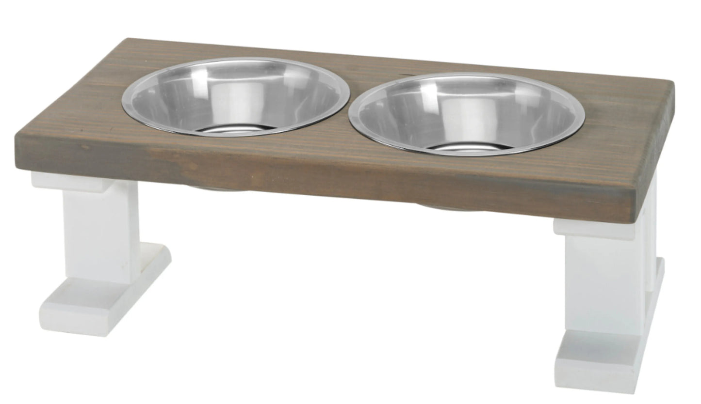 Farmhouse 2-Bowl Elevated Pet Feeder for Regular Feeding