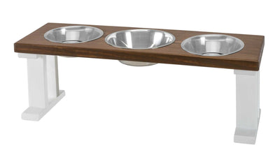 Farmhouse Elevated Pet Feeder with 3 Bowls - Convenient Pet Dining Experience