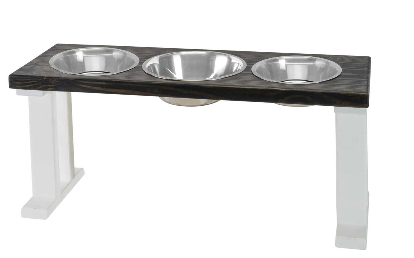 Farmhouse Elevated Pet Feeder with 3 Bowls - Convenient Pet Dining Experience