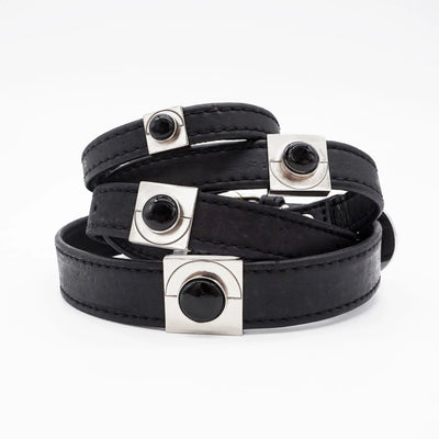 Midnight Onyx Collar Charm Set - Stylish Pet Accessory with Healing Properties