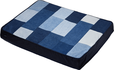 Orthopedic Denim Patchwork Dog Bed - Large