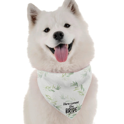 "Here Comes the Bride" Dog Bandana - Wedding Pet Apparel
