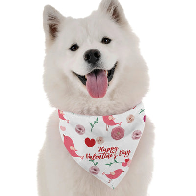 'Happy Valentine's Day' Dog Bandana - Festive, Comfortable Pet Apparel