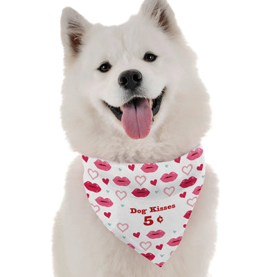 'Dog Kisses 5 Cents' Dog Bandana - Fun, Comfortable Pet Apparel