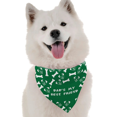 'Dad's My Best Friend' Dog Bandana - Soft Microfiber - Made in USA