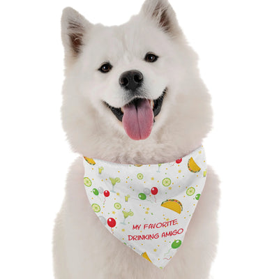 'My Favorite Drinking Amigo' Dog Bandana - Soft Microfiber - USA Made