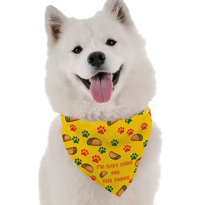 'I'm Just Here for the Tacos' Dog Bandana - Premium Microfiber - USA Made