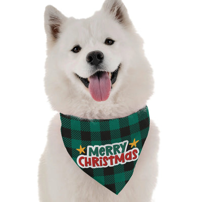 'Merry Christmas - 2' Dog Bandana - High-Quality Microfiber - USA Made