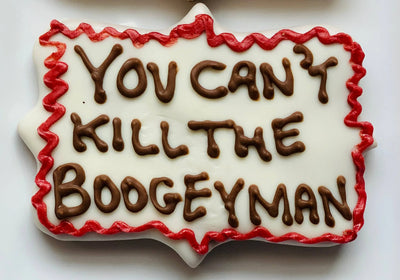 Michael Myers Dog Treat - Carob Cookies with Vanilla Icing