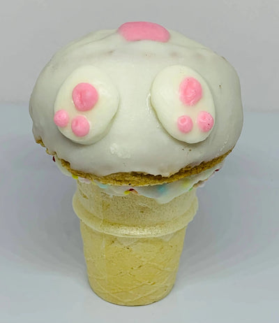 Bunny Butt Dogz - Cinnamon and Honey Cake Ball on Vanilla Cone Dog Treat