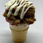 Carob Haagen Dogz - Carob Cakeball on Vanilla Cone Dog Treat with Peanut Butter