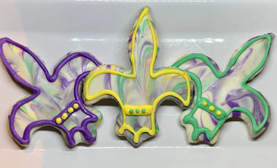 Fleur De Lis Dog Treat - Delightful Vanilla Icing Cookie