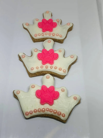 Top Dog Royal Crown Cookie with Vanilla Icing - Delicious Dog Treat
