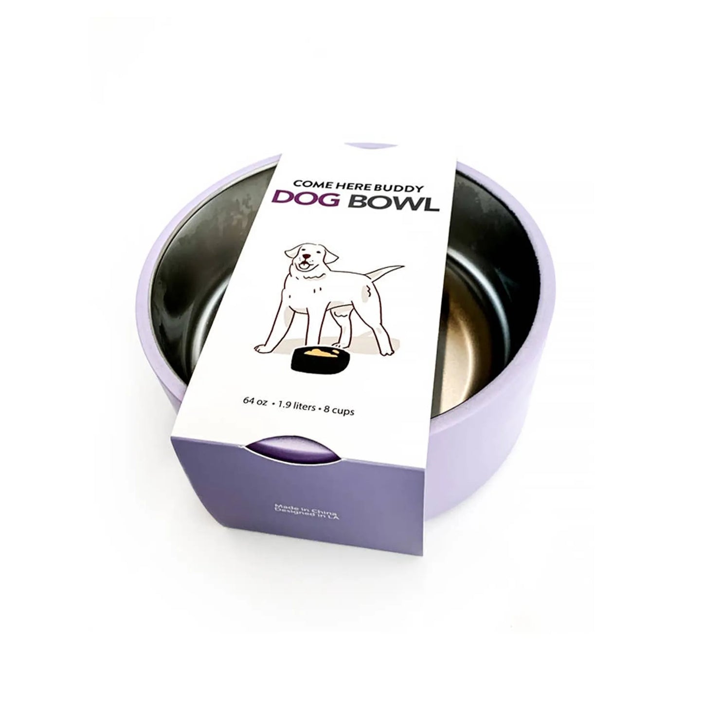 Lilac Dog Bowl - Premium Stainless Steel, Puncture and Rust Resistant