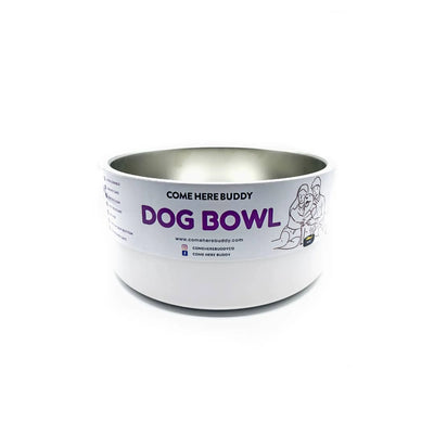 White Dog Bowl - Premium Stainless Steel, Durable and Long-lasting