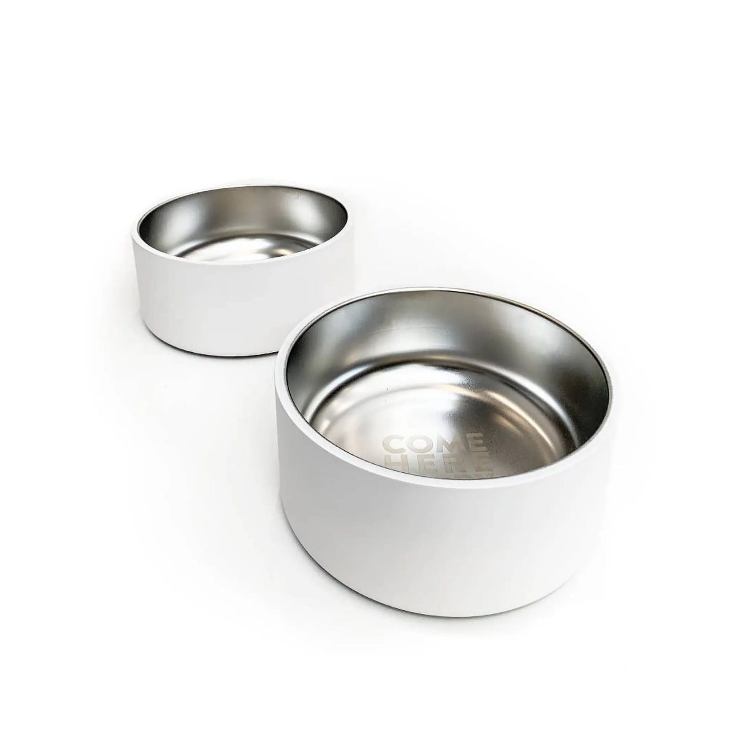 White Dog Bowl - Premium Stainless Steel, Durable and Long-lasting