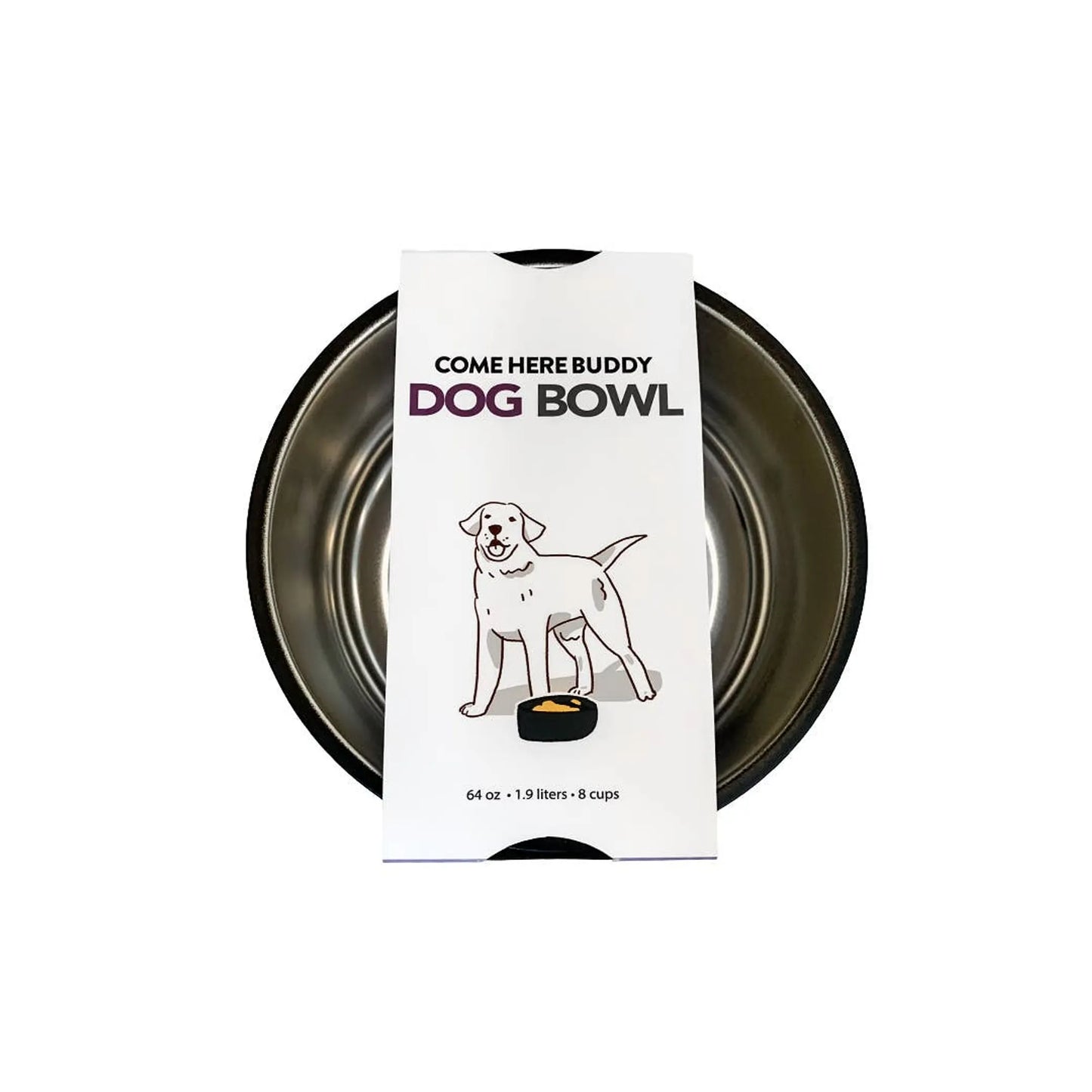 Black Dog Bowl - Stainless Steel, Durable and Puncture Resistant