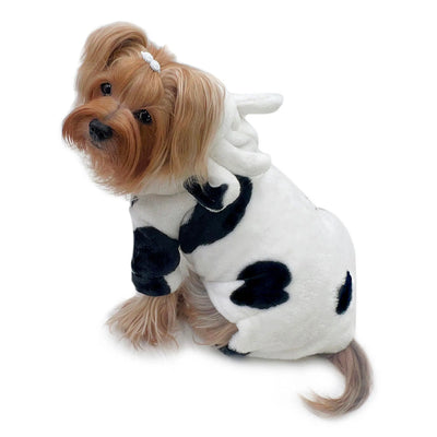 Ultra Plush Moo Cow Hooded Pajamas - Cozy Dog Outfit