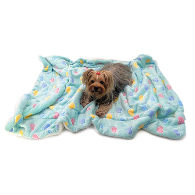 Ultra Plush Colorful Hearts Blanket - Soft, Warm Cover for Pets