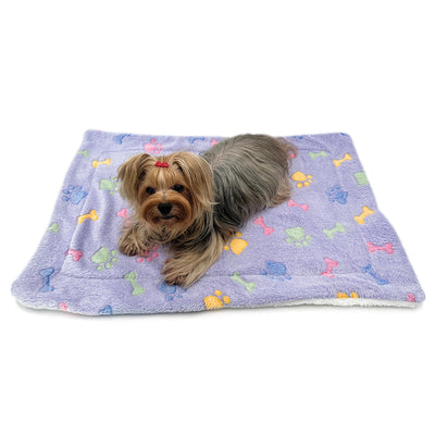 Ultra Plush Bones/Paws Blanket - Soft, Warm Cover for Pets