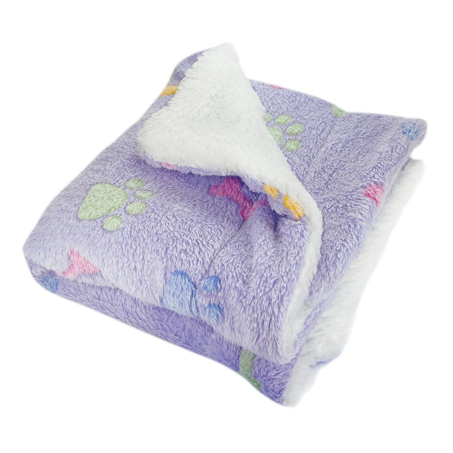 Ultra Plush Bones/Paws Blanket - Soft, Warm Cover for Pets