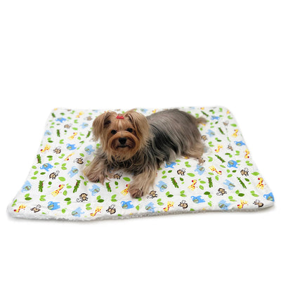 Zoo Animals Flannel/Plush Blanket - Soft, Warm Cover for Pets
