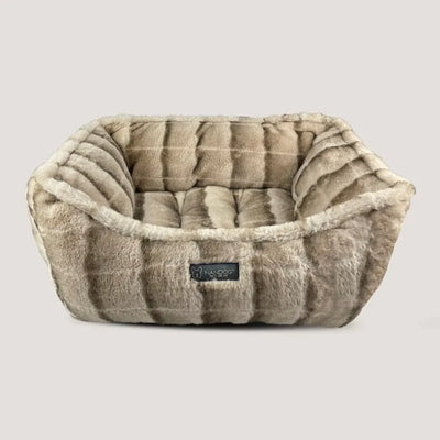 NANDOG Cloud Reversible Bed in Tan Chinchilla - Comfortable Pet Bed