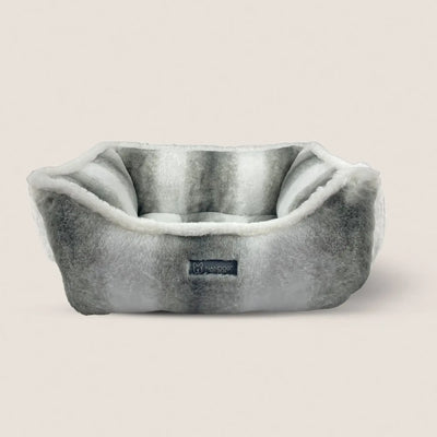 NANDOG Cloud Reversible Bed in Black & White Chinchilla - Comfortable Pet Bed