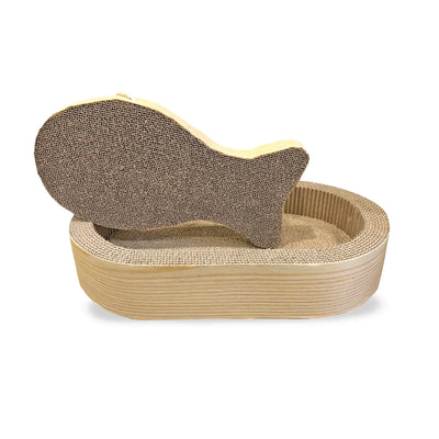 NANDOG Cat Scratcher Two Piece Oval With Inner Fish - Durable Scratcher