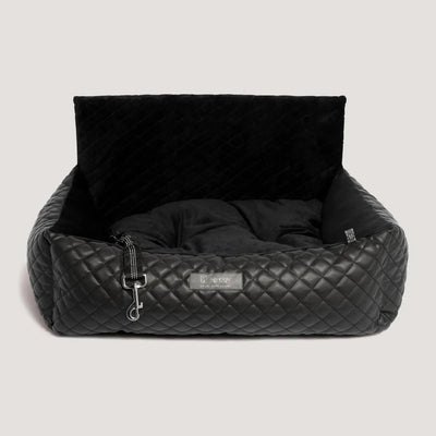NANDOG Large Black Vegan Leather Car Seat - Safety and Comfort in Style