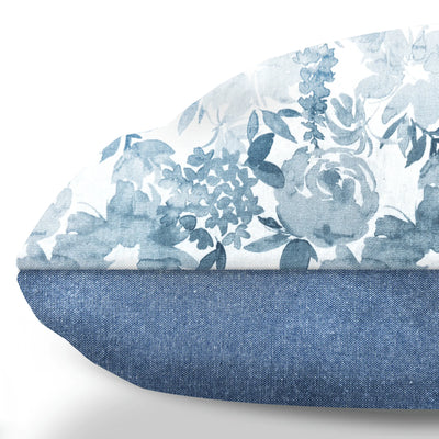 Gardenia Sky Blue Floral Woven Dog Cushion - Comfortable and Stylish Pet Bed
