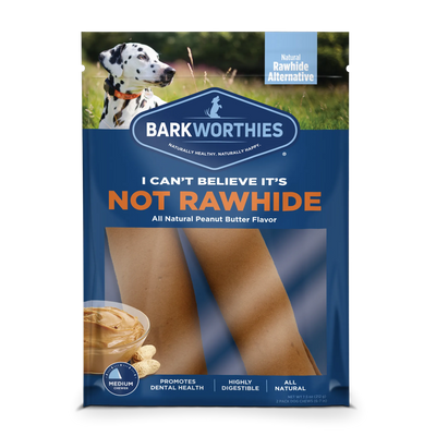 Barkworthies Peanut Butter Rawhide Alternative Rolls - Durable & Digestible