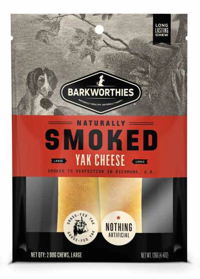 Barkworthies Smoked Yak Cheese - Large 2pk - Nutritious Dog Chew