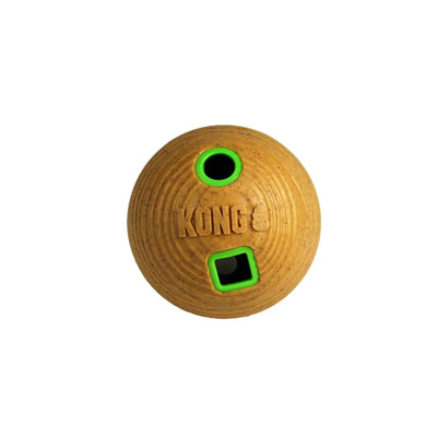 KONG Bamboo Feeder Ball Dog Toy for Treat Dispensing and Play