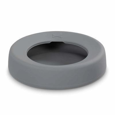 Messy Mutts Silicone Non-Spill Bowl Cool Grey - Convenient Dog Bowl