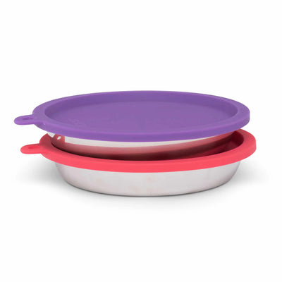 Messy Cats Stainless Saucer Shaped Bowls & Silicone Lids - Prepping Meals Made Easy
