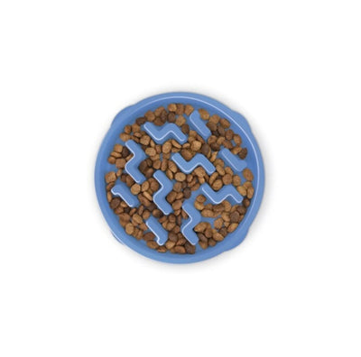 Outward Hound Fun Feeder Slo Bowl - Blue - Large Size for Improved Digestion